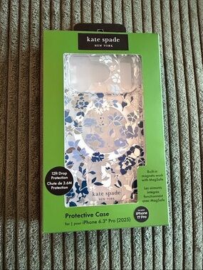 kate spade White Floral MagSafe Case with Blue Accents